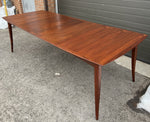 REFINISHED Mid Century Modern Walnut Table w 3 Leaves by R. Spanner 55