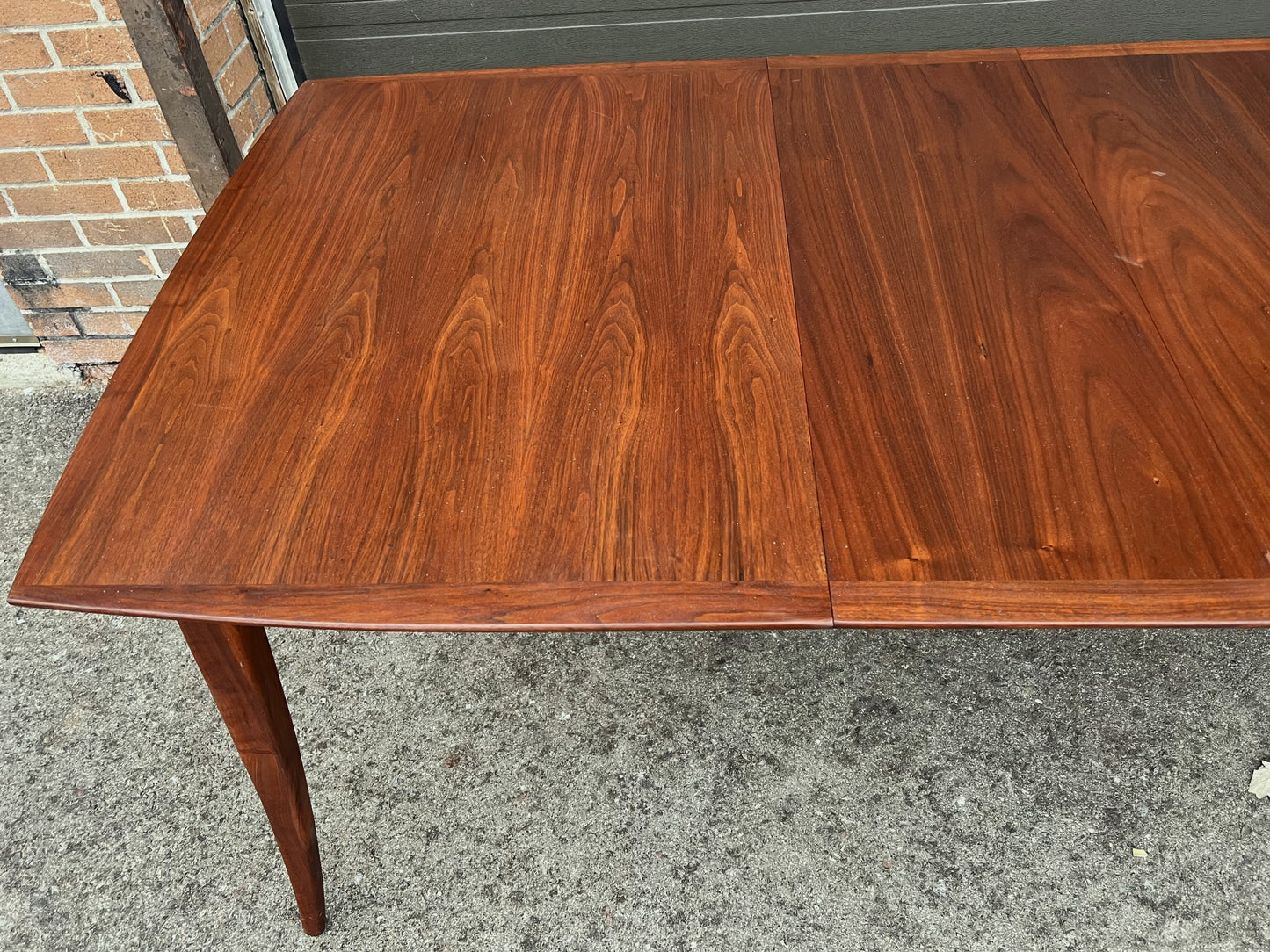 REFINISHED Mid Century Modern Walnut Table w 3 Leaves by R. Spanner 55"- 97"