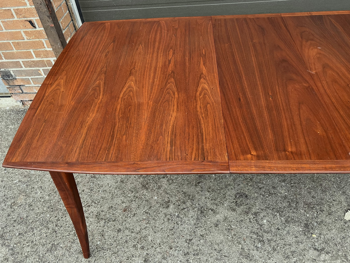 REFINISHED Mid Century Modern Walnut Table w 3 Leaves by R. Spanner 55
