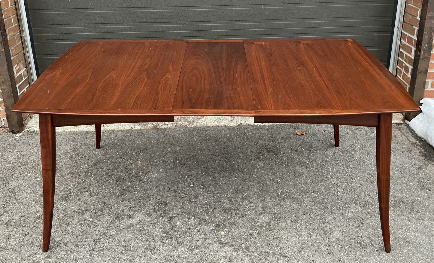 REFINISHED Mid Century Modern Walnut Table w 3 Leaves by R. Spanner 55"- 97"