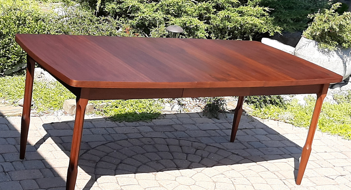 REFINISHED MCM Walnut Dining Table w 1 Leaf 54" -72"