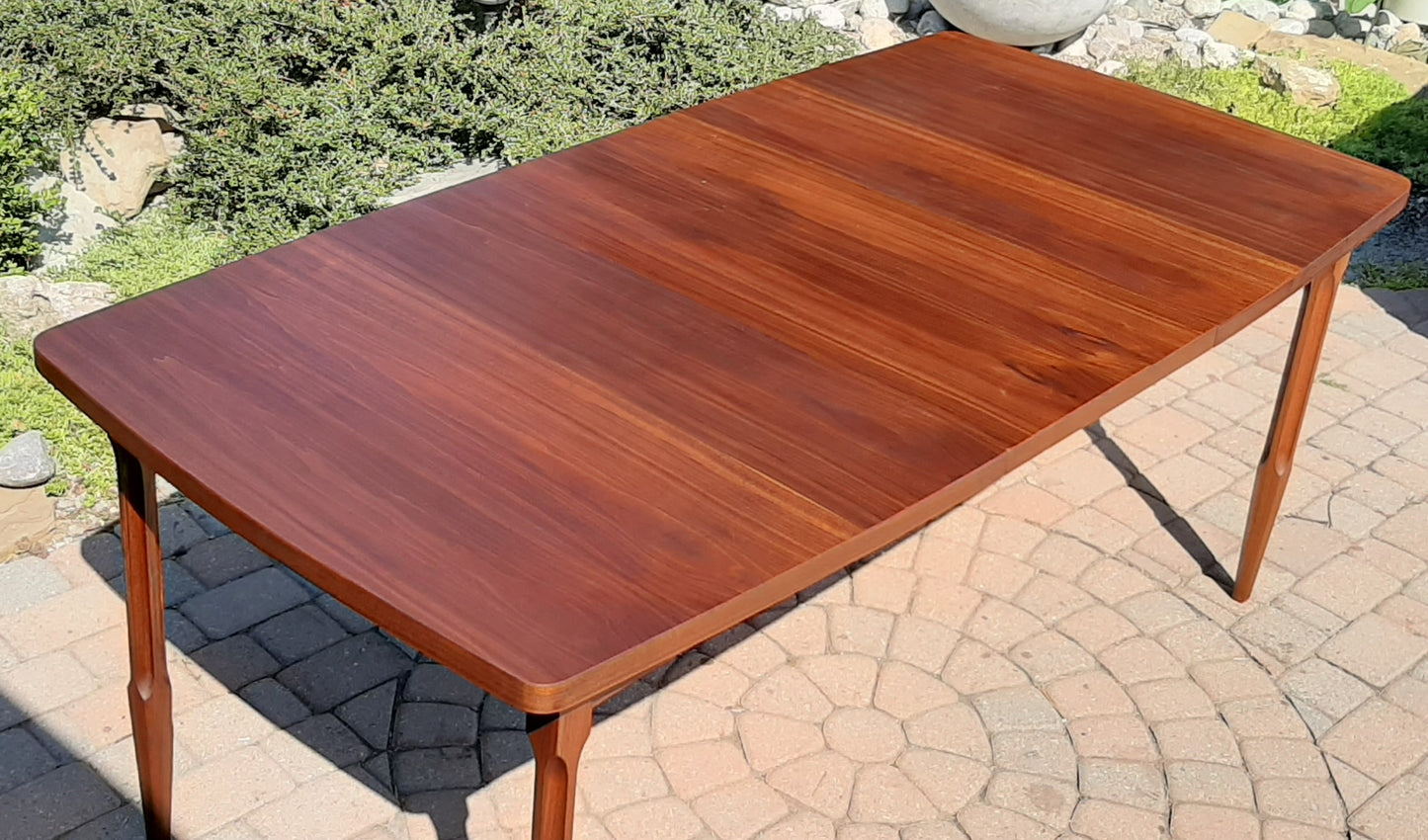 REFINISHED MCM Walnut Dining Table w 1 Leaf 54" -72"