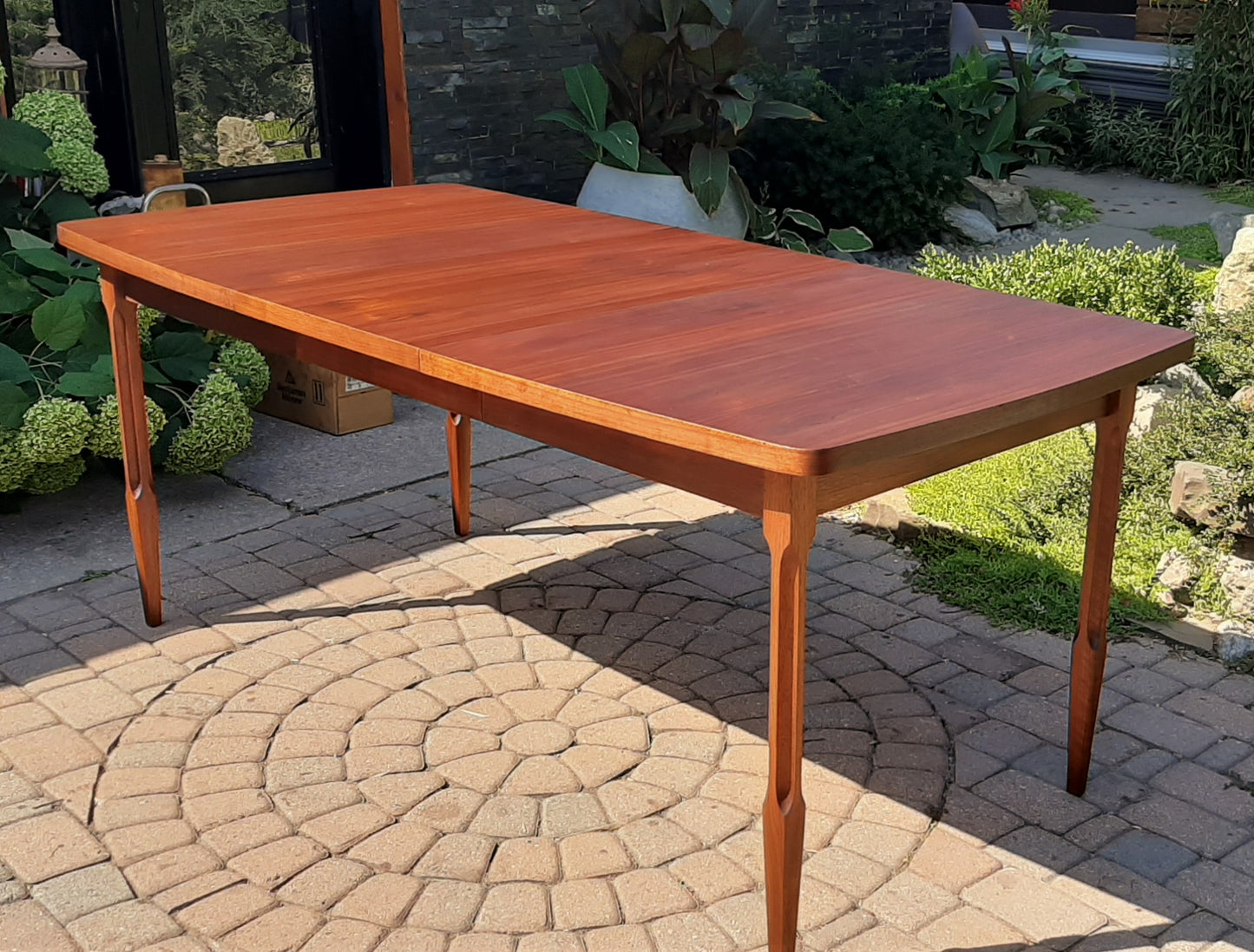 REFINISHED MCM Walnut Dining Table w 1 Leaf 54" -72"