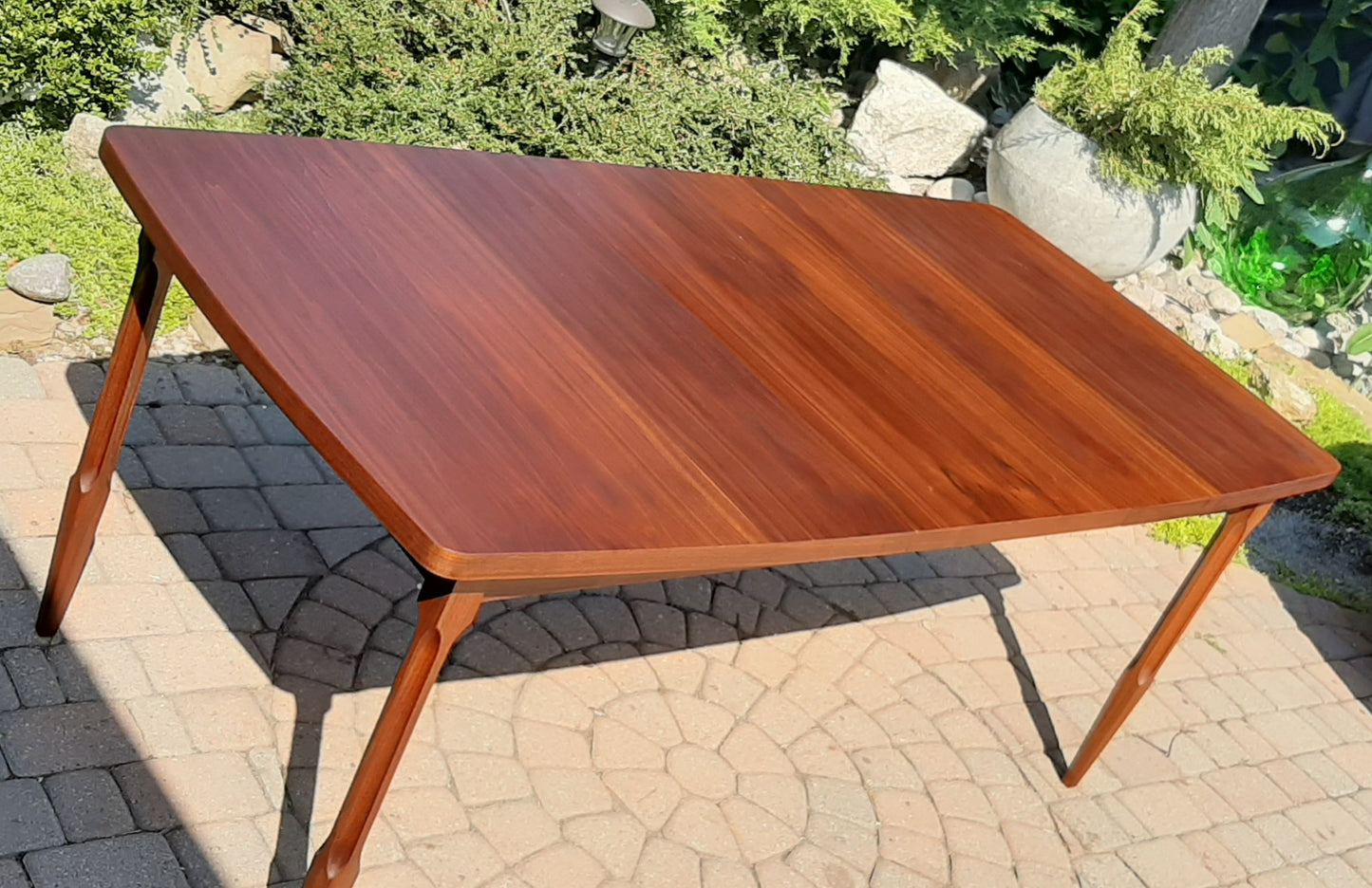 REFINISHED MCM Walnut Dining Table w 1 Leaf 54" -72"