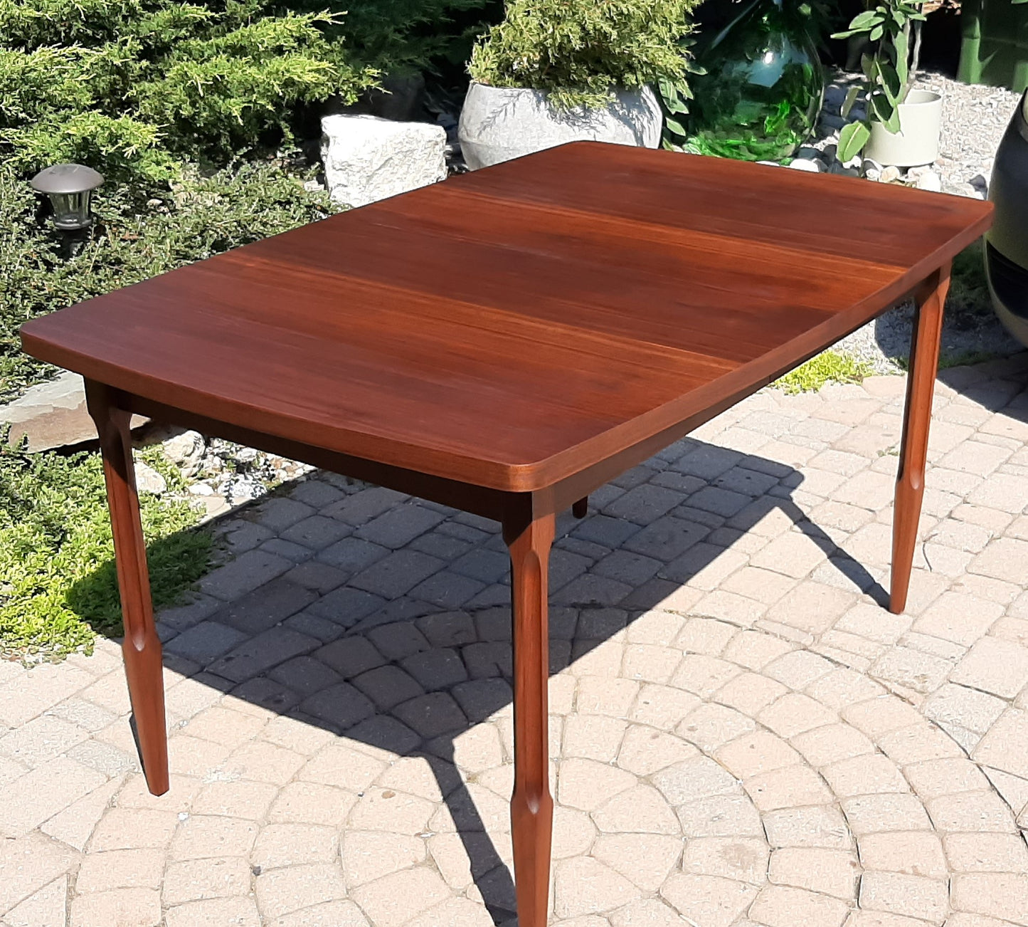 REFINISHED MCM Walnut Dining Table w 1 Leaf 54" -72"