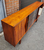 REFINISHED Mid Century Modern Walnut Display/ Bookcase/ Media TV Console 71
