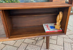 REFINISHED MCM Walnut Bookcase Display Media Console 56.5