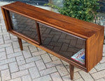REFINISHED MCM Walnut Bookcase Display Media Console 56.5