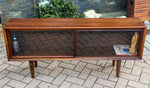 REFINISHED MCM Walnut Bookcase Display Media Console 56.5