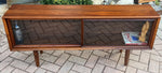 REFINISHED MCM Walnut Bookcase Display Media Console 56.5