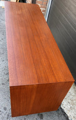 REFINISHED Mid Century Modern Walnut Dresser w 6 drawers brass knobs sledge base 54