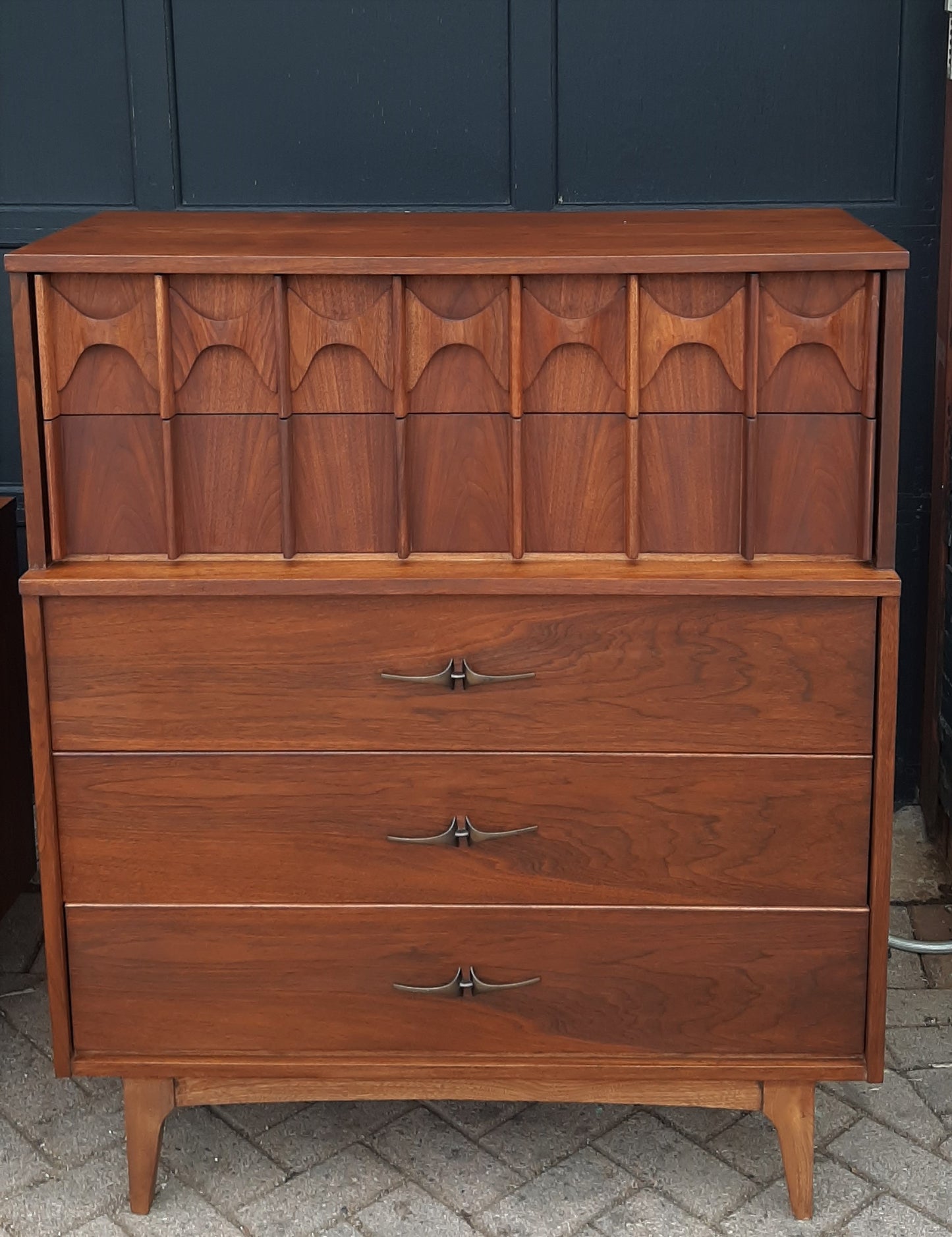 REFINISHED MCM Walnut Set of Dresser 9 drawers and Tallboy, PERFECT