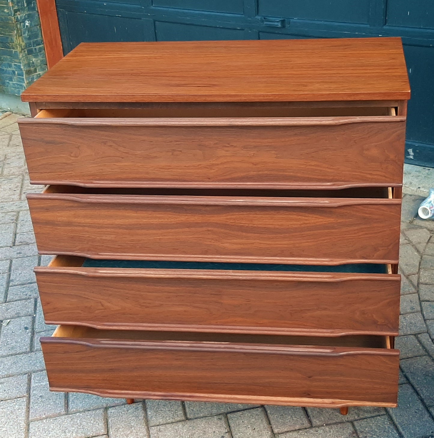 REFINISHED MCM Walnut Set of Dresser 9 Drawers and Talboy, Compact, PERFECT