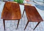 2 REFINISHED Mid Century Modern walnut end tables w drawers, Perfect 6