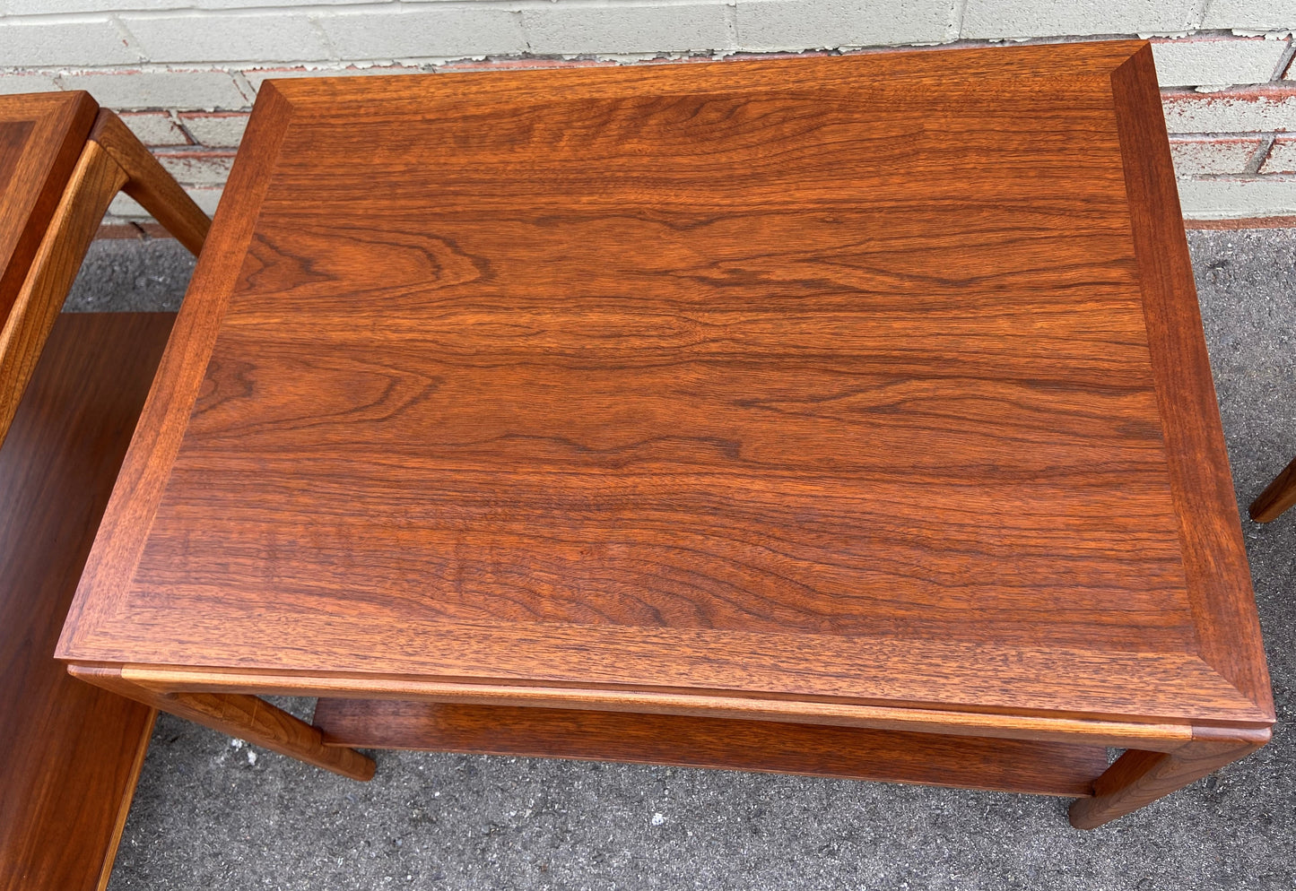 REFINISHED Mid Century Modern Walnut Accent Tables by Lane, Set of Two