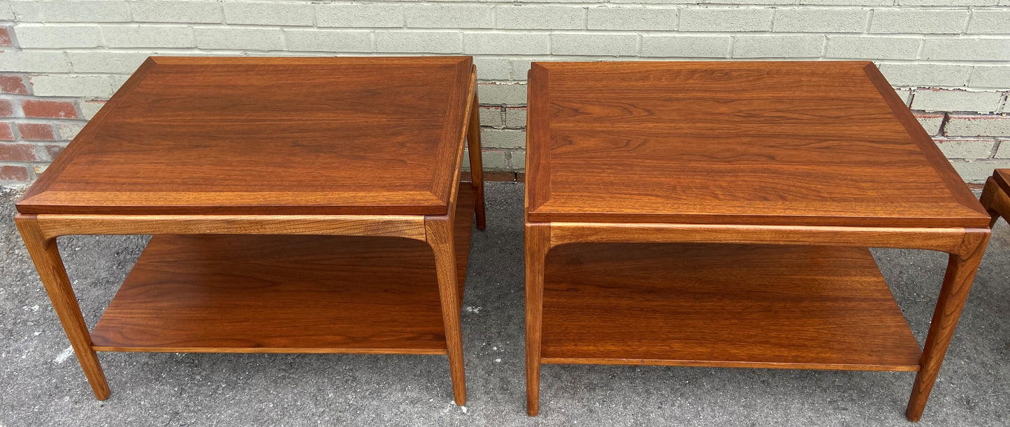 REFINISHED Mid Century Modern Walnut Accent Tables by Lane, Set of Two