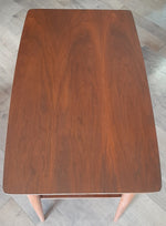 REFINISHED MCM Walnut End Table with Shelf, PERFECT 3