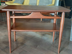 REFINISHED MCM Walnut End Table with Shelf, PERFECT 4