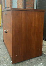 RESTORED Mid Century Modern walnut filing cabinet w finished back 31.5