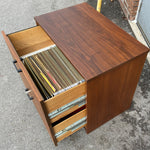 RESTORED Mid Century Modern walnut filing cabinet w finished back 31.5