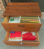 RESTORED Mid Century Modern walnut filing cabinet w finished back 31.5