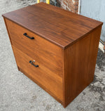 RESTORED Mid Century Modern walnut filing cabinet w finished back 31.5