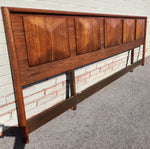 REFINISHED Mid Century Modern Walnut Headboard Diamond Front V. Kagan style 11