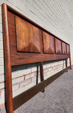 REFINISHED Mid Century Modern Walnut Headboard Diamond Front V. Kagan style 2
