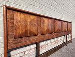 REFINISHED Mid Century Modern Walnut Headboard Diamond Front V. Kagan style 3