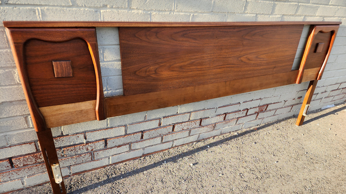 REFINISHED Mid Century Modern Walnut Headboard for a King Bed