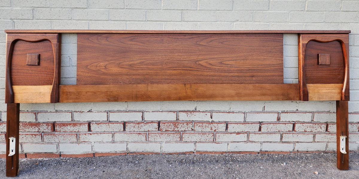 REFINISHED Mid Century Modern Walnut Headboard for a King Bed
