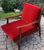REFINISHED Mid Century Modern Walnut Lounge Chair 2