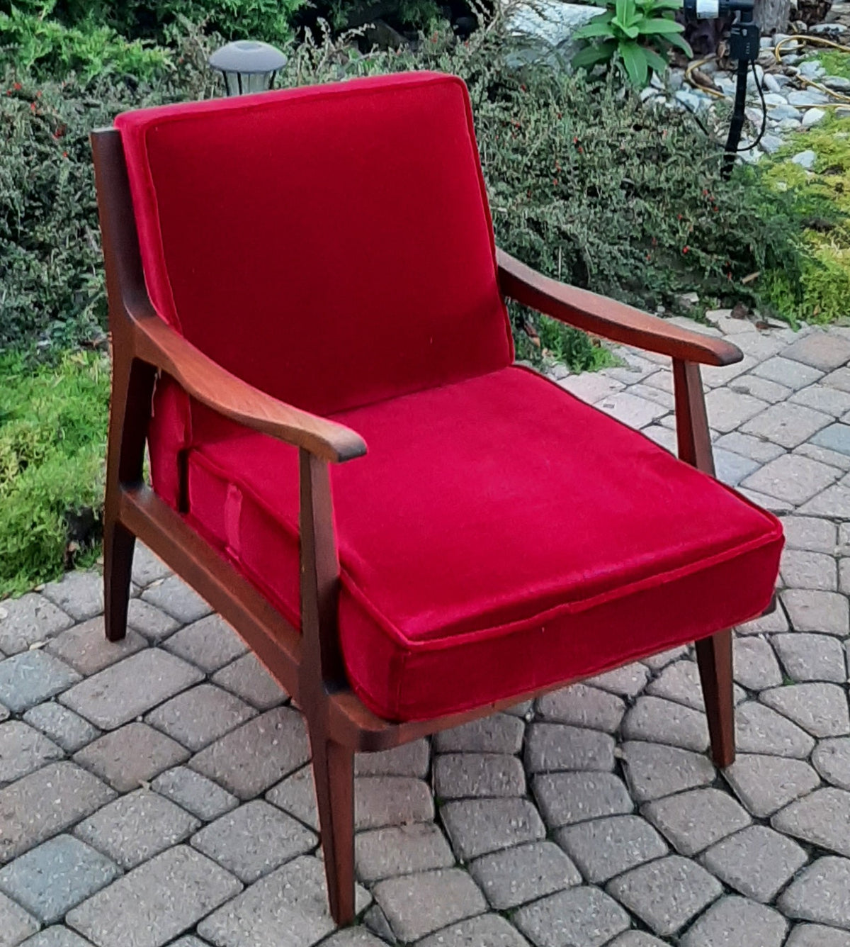 REFINISHED Mid Century Modern Walnut Lounge Chair