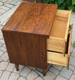 REFINISHED MCM Walnut Bedside or End Table w 2 drawers, PERFECT, only one available 4