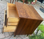 REFINISHED MCM Walnut Bedside or End Table w 2 drawers, PERFECT, only one available 5