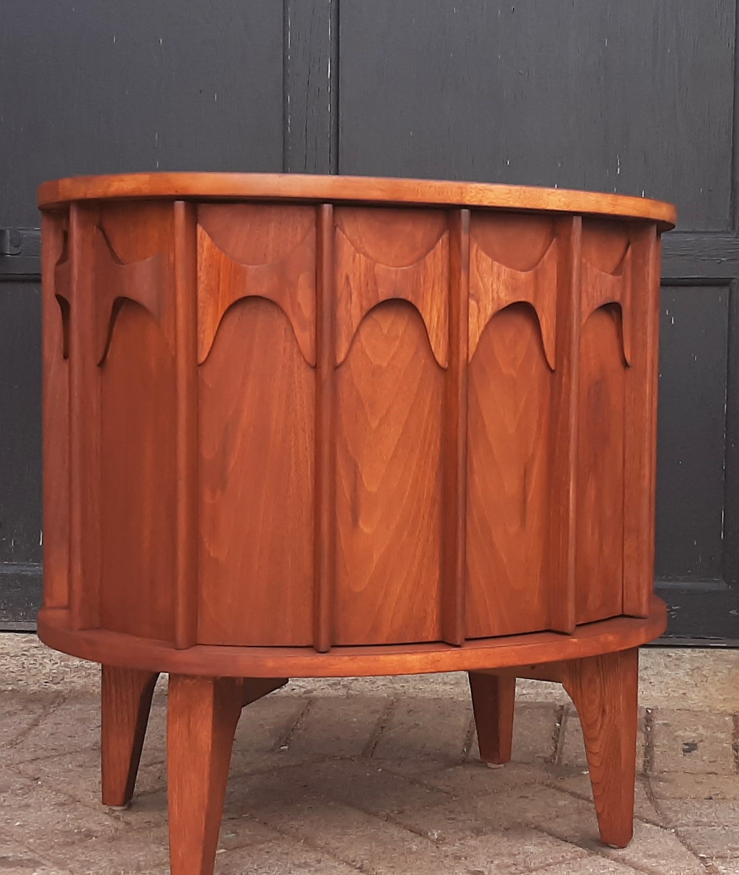 REFINISHED MCM Walnut Cabinet & Mirror, PERFECT