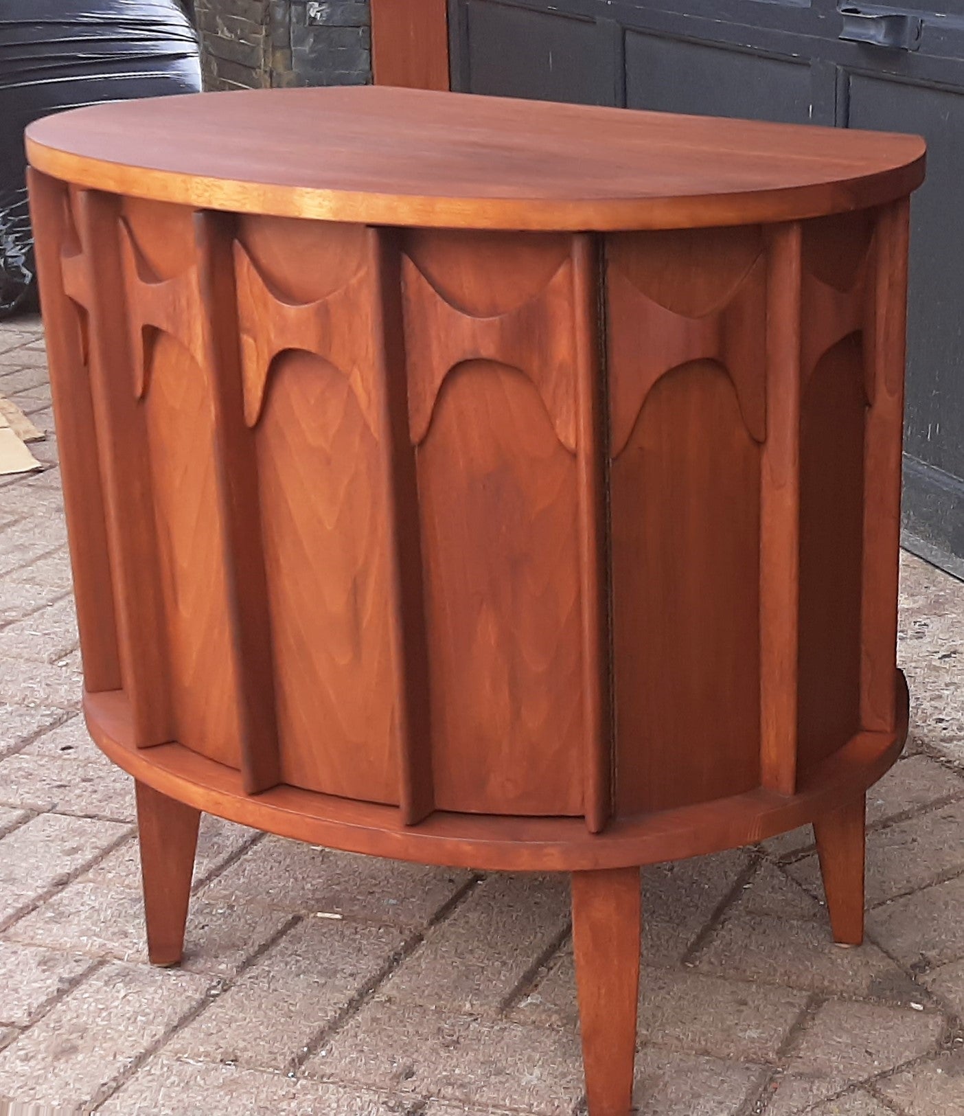 REFINISHED MCM Walnut Cabinet & Mirror, PERFECT