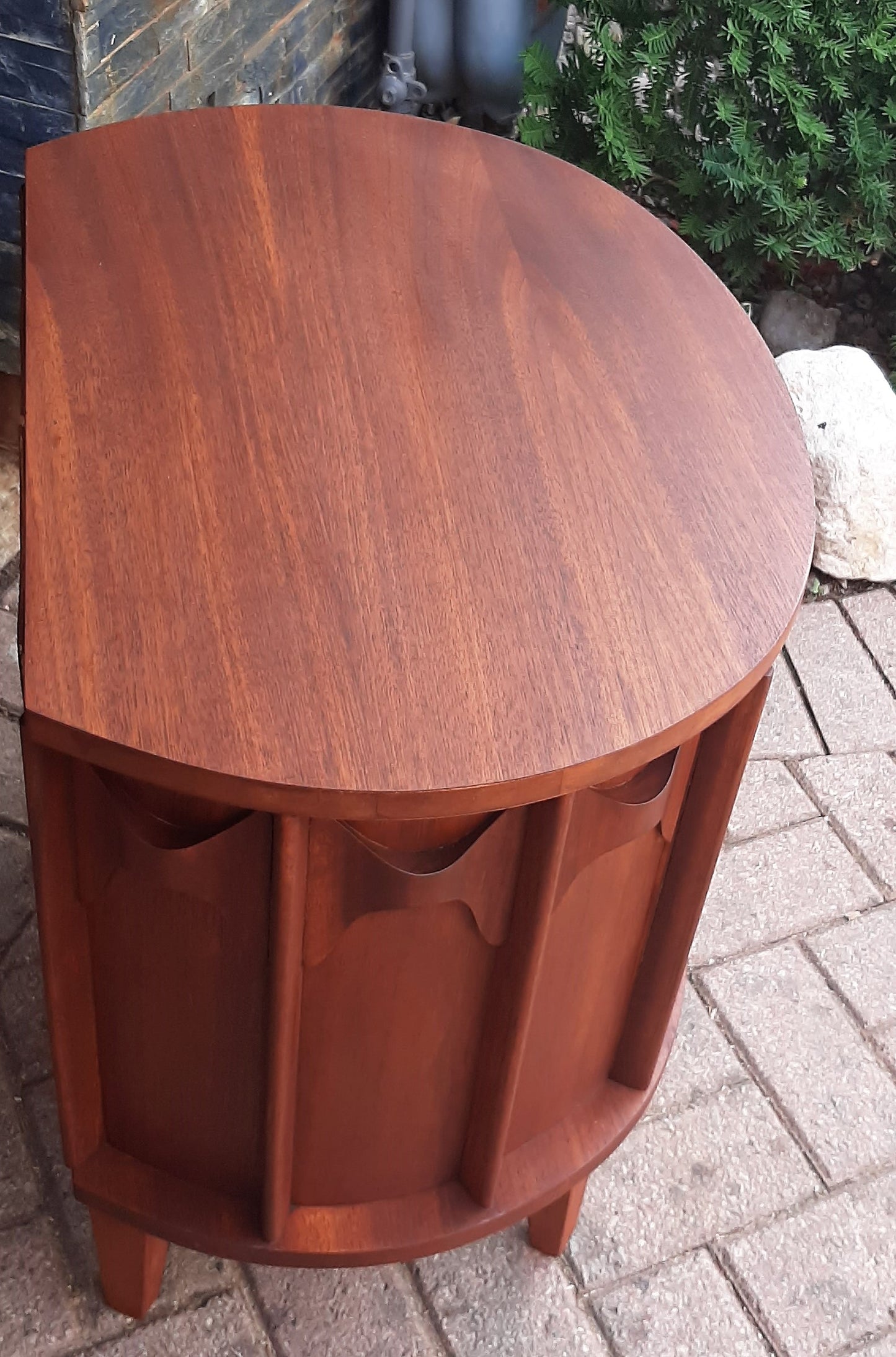 REFINISHED MCM Walnut Cabinet & Mirror, PERFECT