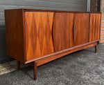 REFINISHED Mid Century Modern Walnut Sideboard Buffet, 72