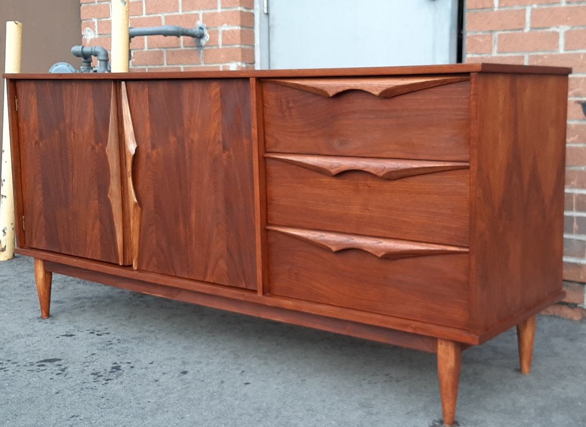 REFINISHED MCM Walnut Buffet Sideboard 66