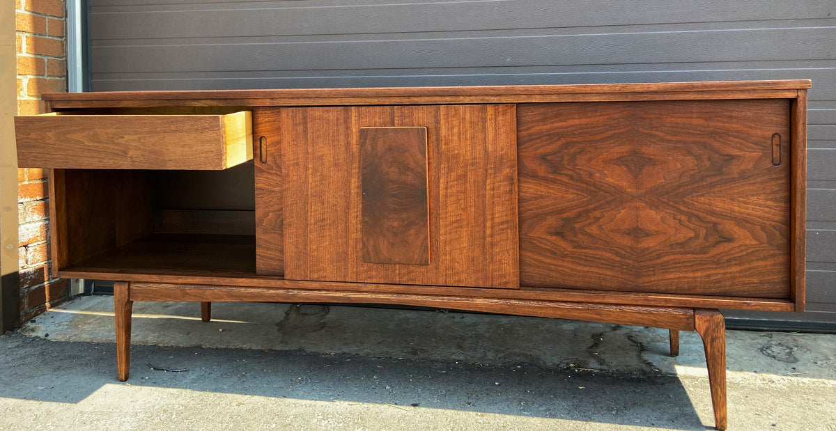 REFINISHED Mid Century Modern Walnut Sideboard by Hepworth Furniture