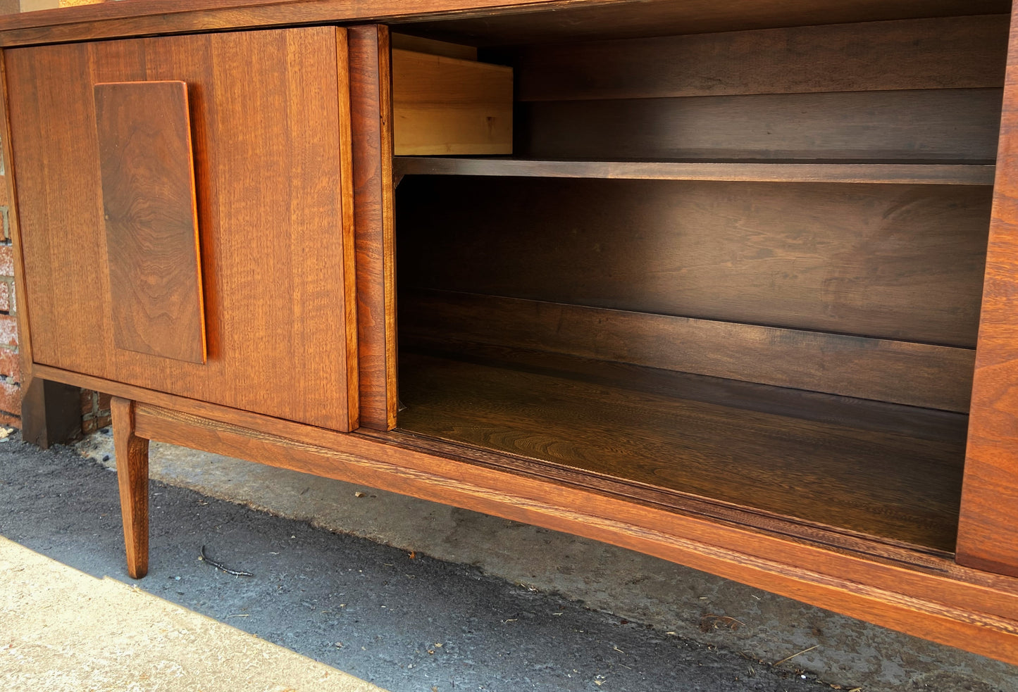 REFINISHED Mid Century Modern Walnut Sideboard by Hepworth Furniture