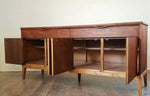 REFINISHED MCM Walnut Sideboard Credenza by Kaufman furniture, 66.5