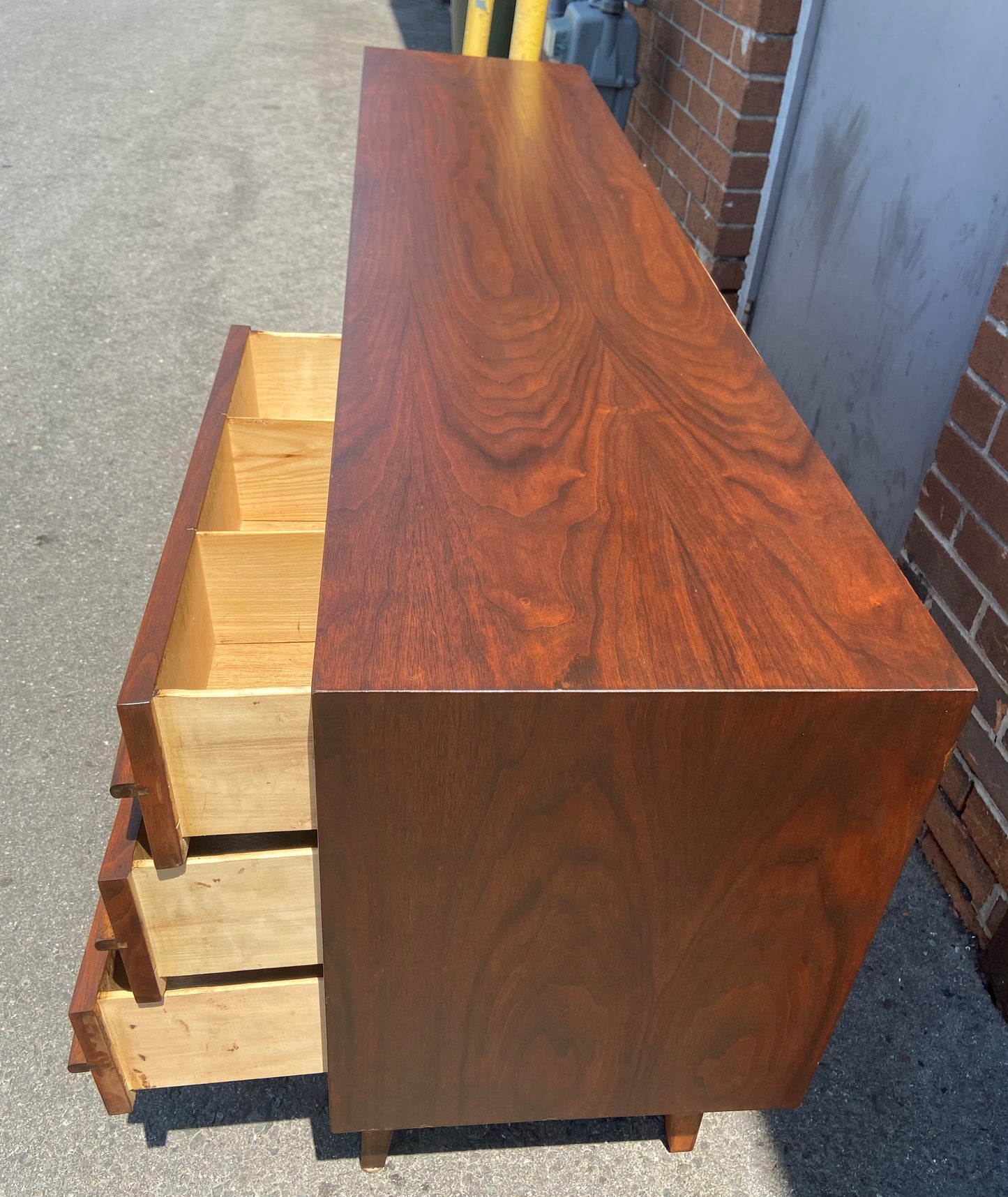 REFINISHED Mid Century Modern Walnut Sideboard  70"