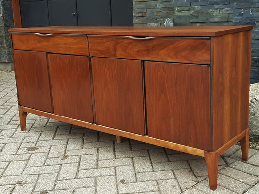 REFINISHED MCM Walnut Sideboard Credenza by Kaufman furniture, 66.5" PERFECT - Mid Century Modern Toronto