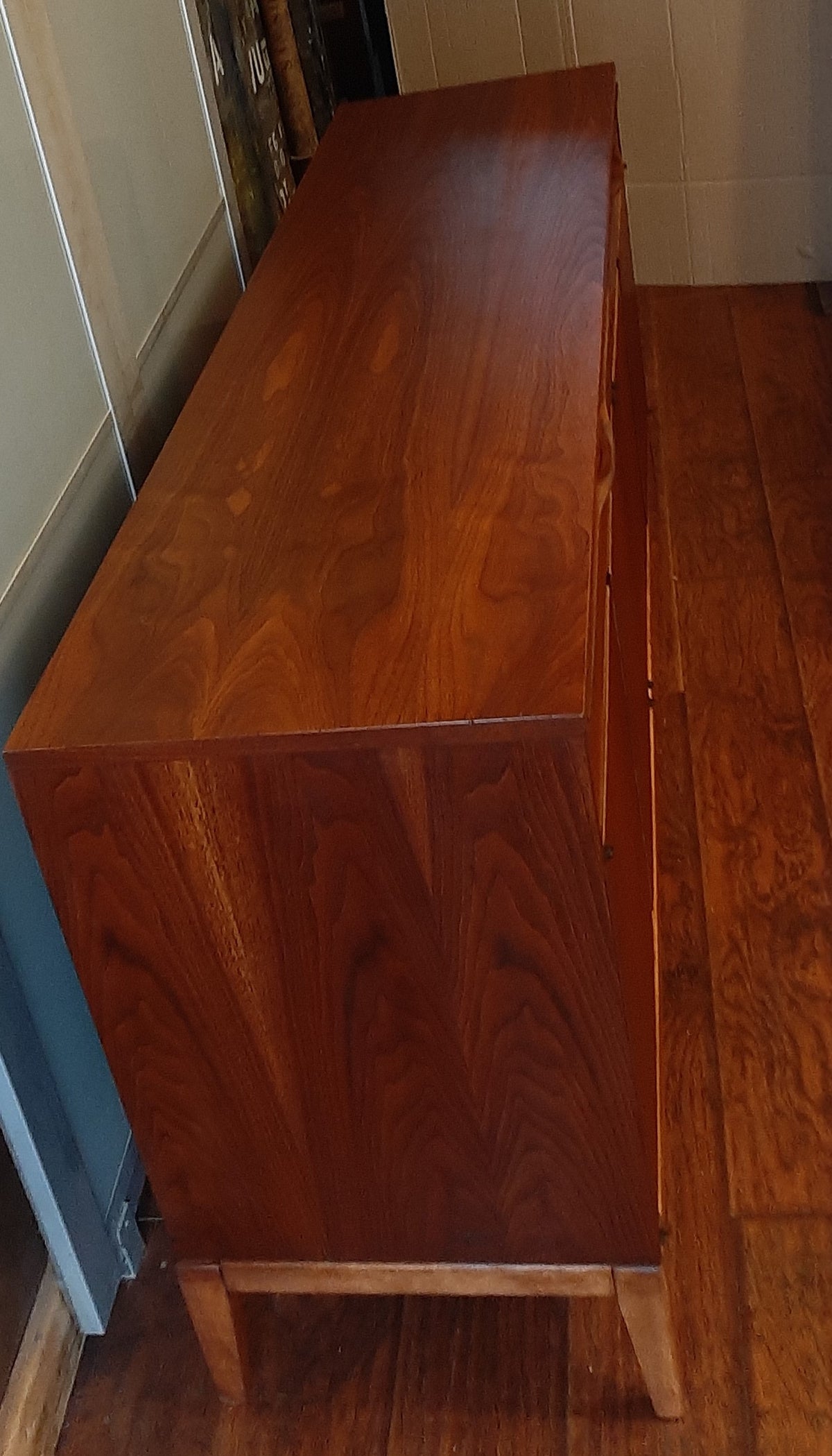 REFINISHED MCM Walnut Sideboard Credenza by Kaufman furniture, 66.5