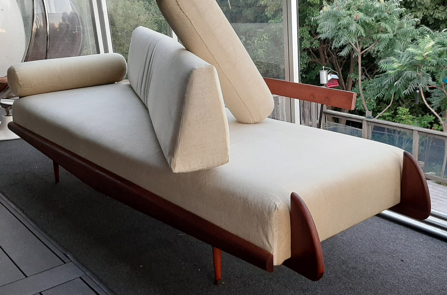 REFINISHED MCM Walnut Sofa / Daybed by Adrian Pearsall 100"