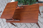 REFINISHED MCM Walnut Two Tier / Step End Table, PERFECT 8