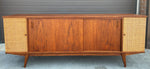 REFINISHED Mid Century Modern Walnut Media Console or Credenza 2