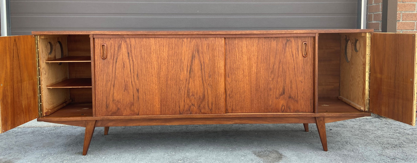 REFINISHED Mid Century Modern Walnut Media Console or Credenza